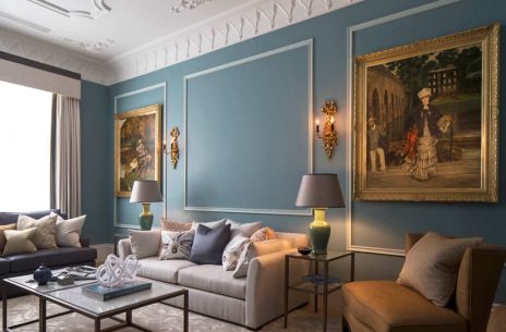 The luxurious living room in The Bromptons apartment