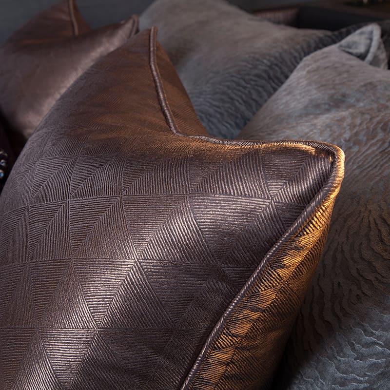 Brown leather sofa pillows
