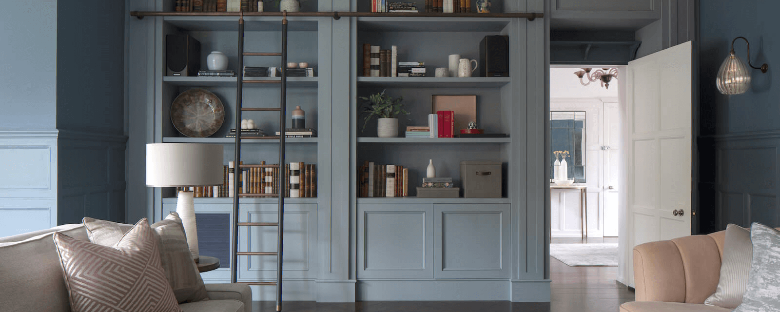 Harrogate living room design with sofa and cupboard