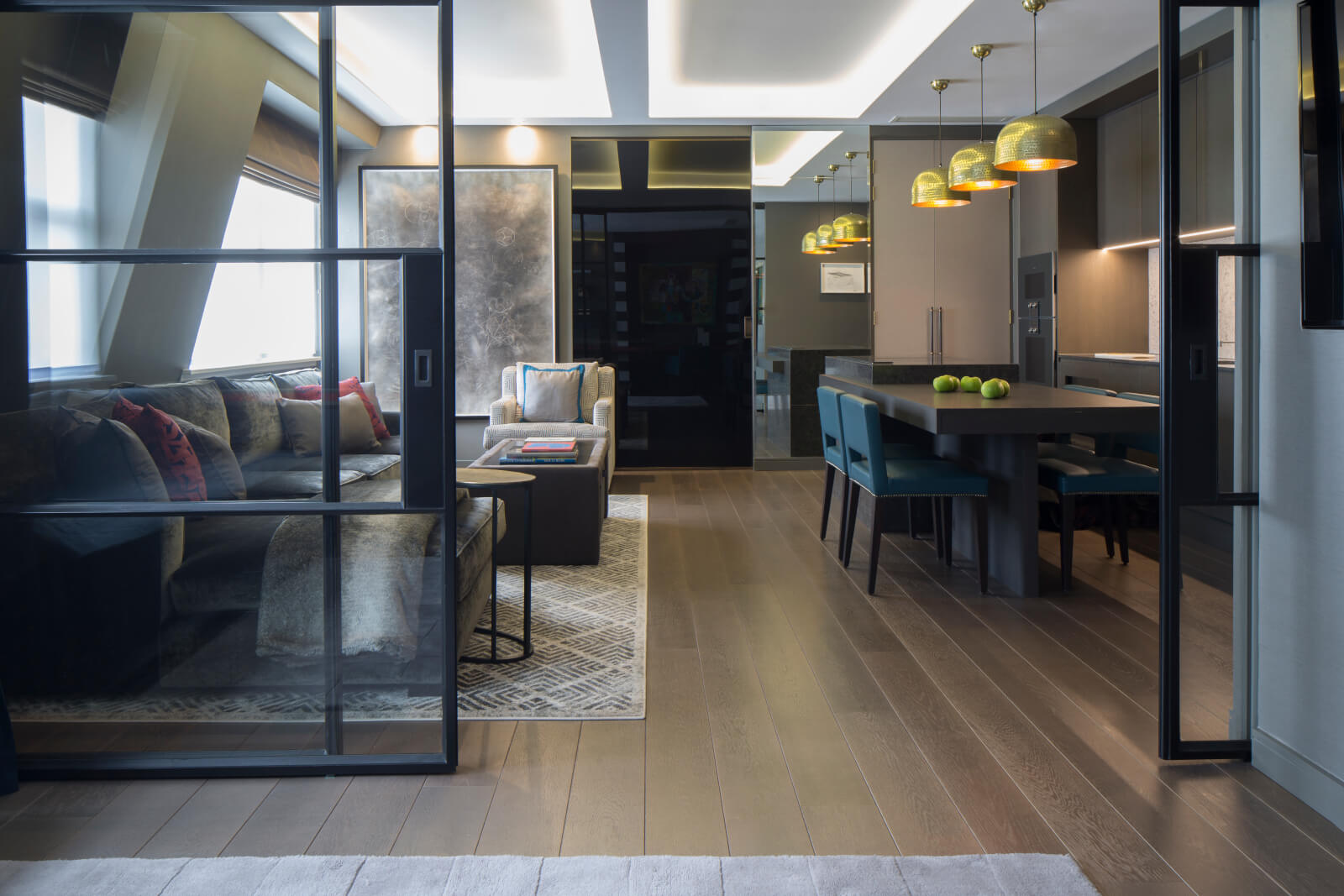 Roselind Wilson Design Eastcastle Street open plan kitchen living room