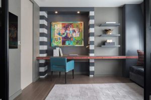 guest bedroom and study area luxury apartment redesign fitzrovia roselind wilson design