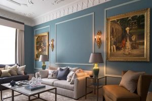 luxurious blue living room by roselind wilson design