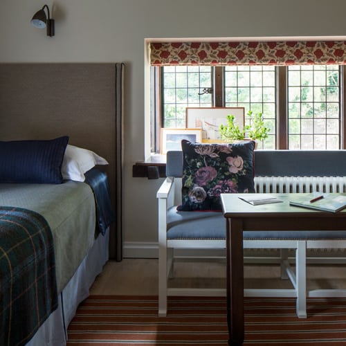 guest bedroom floral fabric roselind wilson design