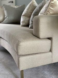 bespoke curved sofa design details roselind wilson design