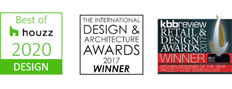 Roselind Wilson award wins Best of Houzz 2020, International Design & Architecture Awards 2017 and kbbreview Retail & Design Awards 2017