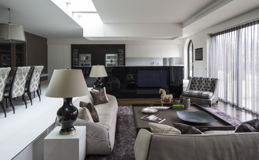 open plan living room and kitchen