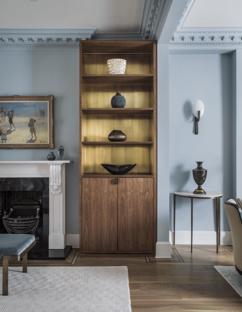 Carlton hill redesign, blue decorative moulding