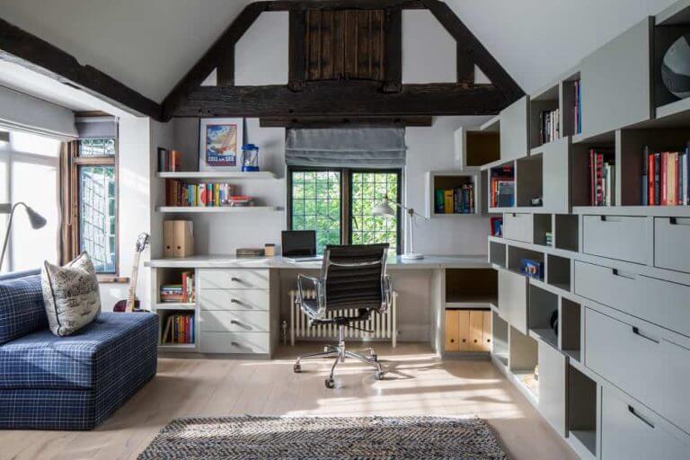 Boys bedroom with build in storage