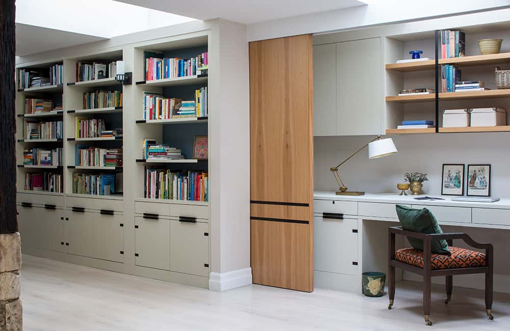 home workspace with timber pocket door roselind wilson design