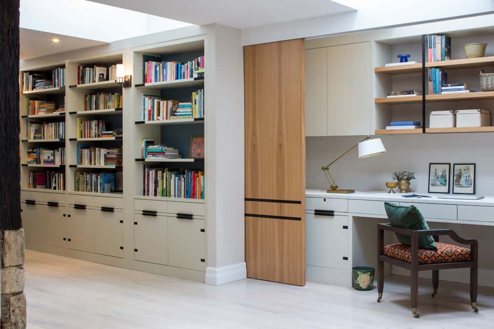 keeping open-plan spaces clutter free with a sliding pocket door