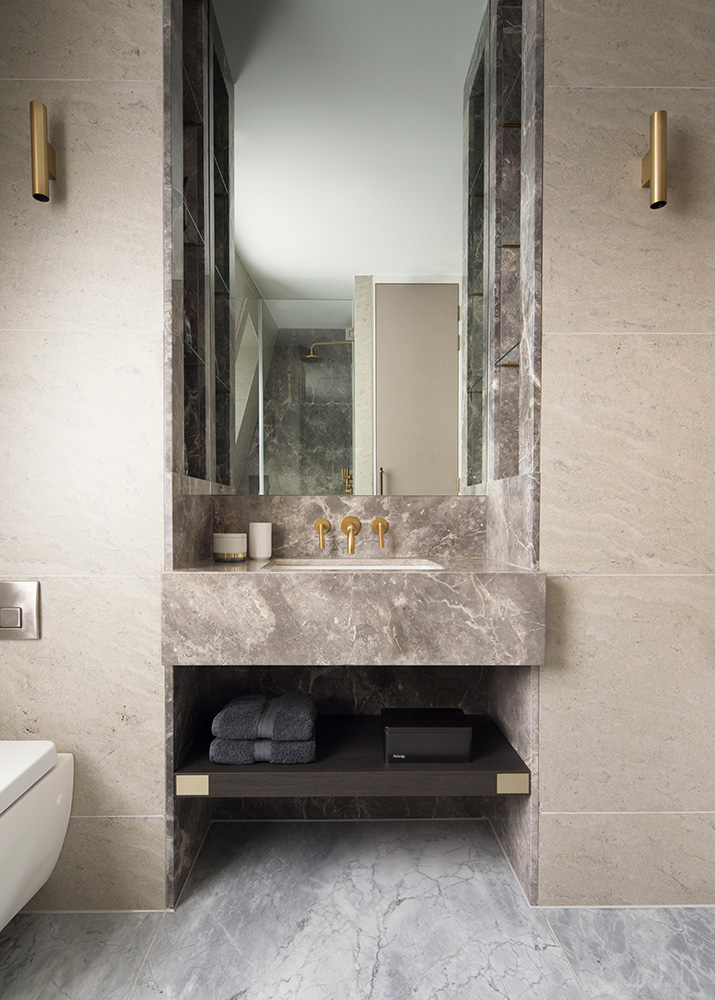 Bespoke marble bathroom vanity