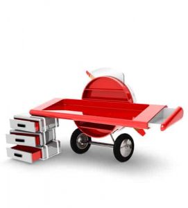 red aeroplane-shaped desk with suitcase-style drawers