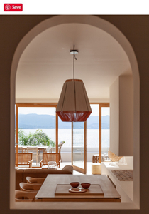 modern kitchen with views of lake